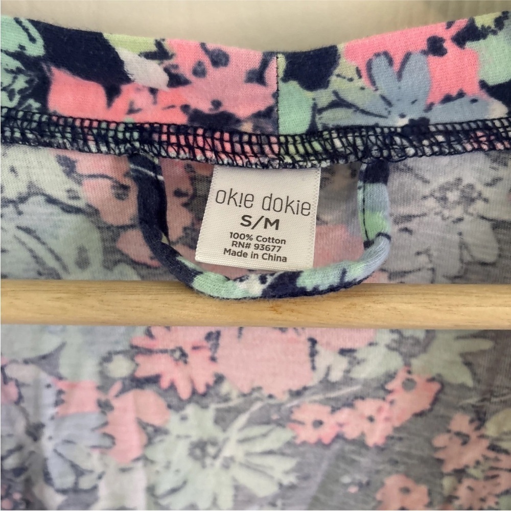 Okie Dokie Floral Wrap Robe Long Sleeve Belted Size S/M Pajama Loungewear - Picture 3 of 6